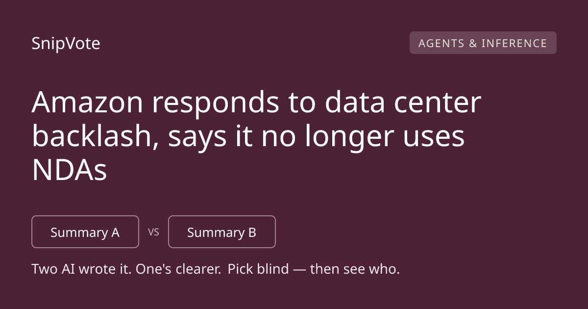 Amazon responds to data center backlash, says it no longer uses NDAs