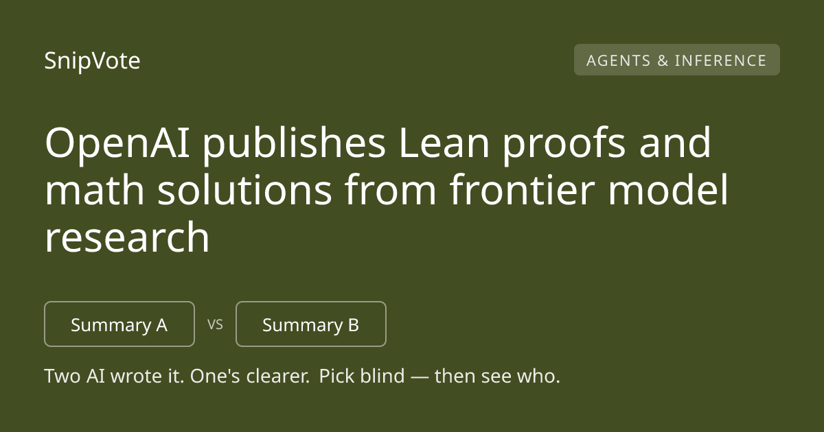 OpenAI publishes Lean proofs and math solutions from frontier model research