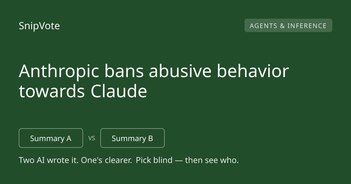 Anthropic bans abusive behavior towards Claude