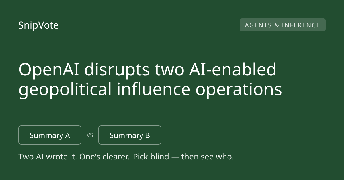 OpenAI disrupts two AI-enabled geopolitical influence operations