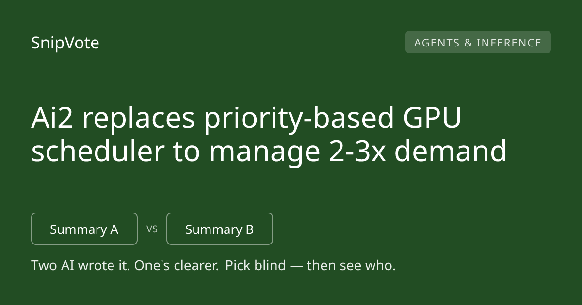 Ai2 replaces priority-based GPU scheduler to manage 2-3x demand