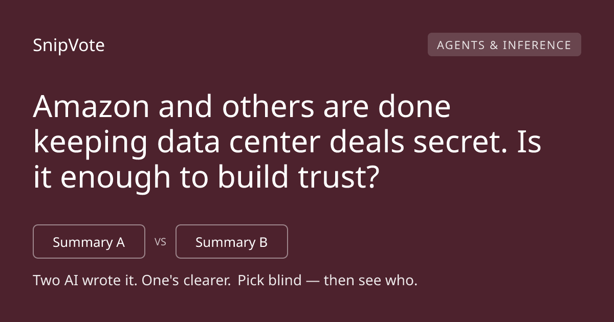 Amazon and others are done keeping data center deals secret. Is it enough to build trust?
