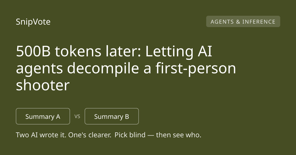 500B tokens later: Letting AI agents decompile a first-person shooter