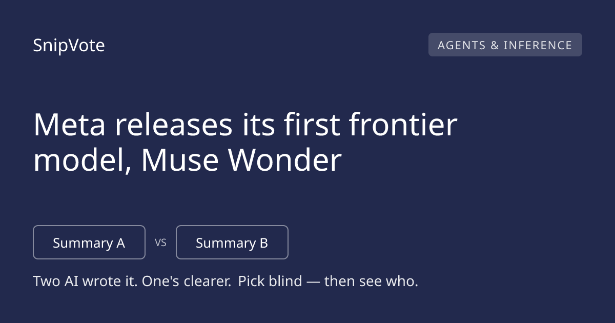 Meta releases its first frontier model, Muse Wonder