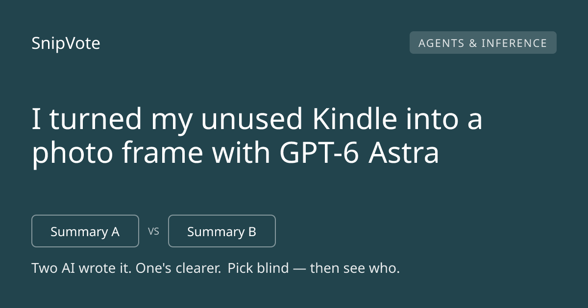 I turned my unused Kindle into a photo frame with GPT-6 Astra