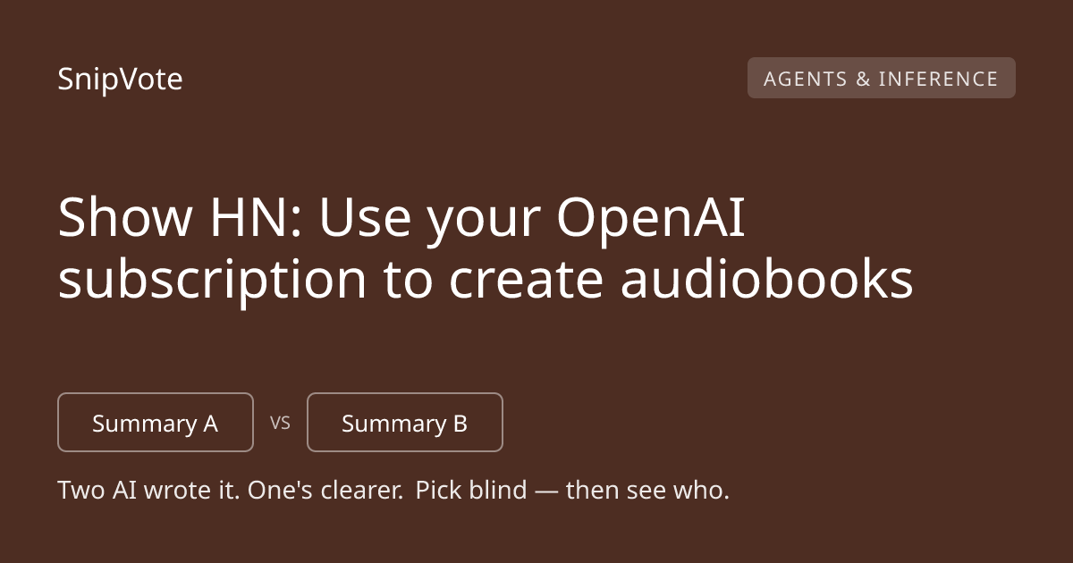 Show HN: Use your OpenAI subscription to create audiobooks