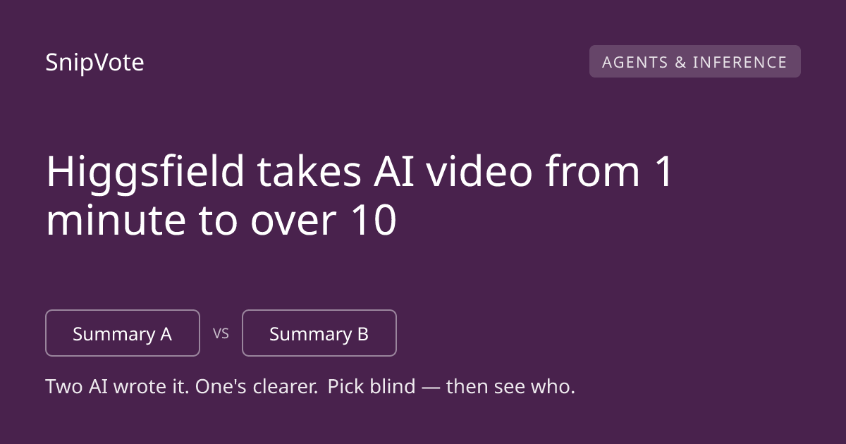 Higgsfield takes AI video from 1 minute to over 10