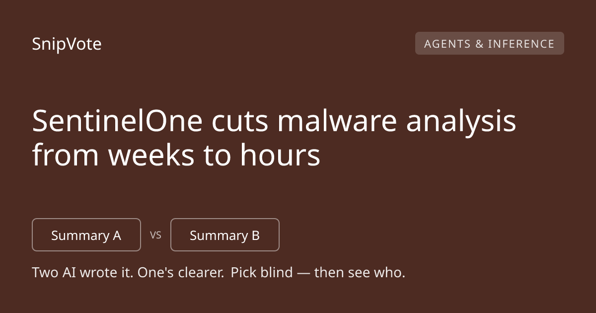 SentinelOne cuts malware analysis from weeks to hours