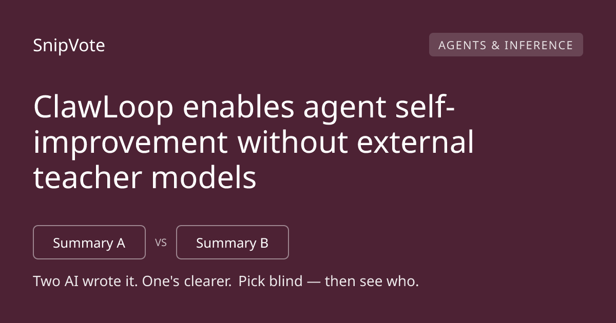 ClawLoop enables agent self-improvement without external teacher models