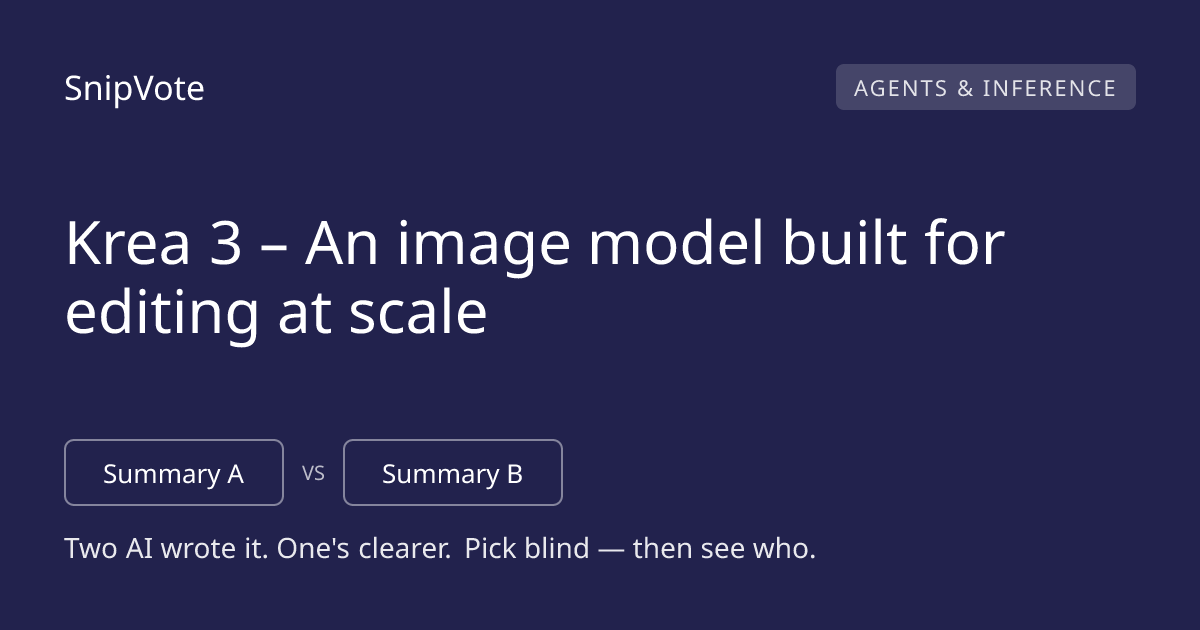 Krea 3 – An image model built for editing at scale