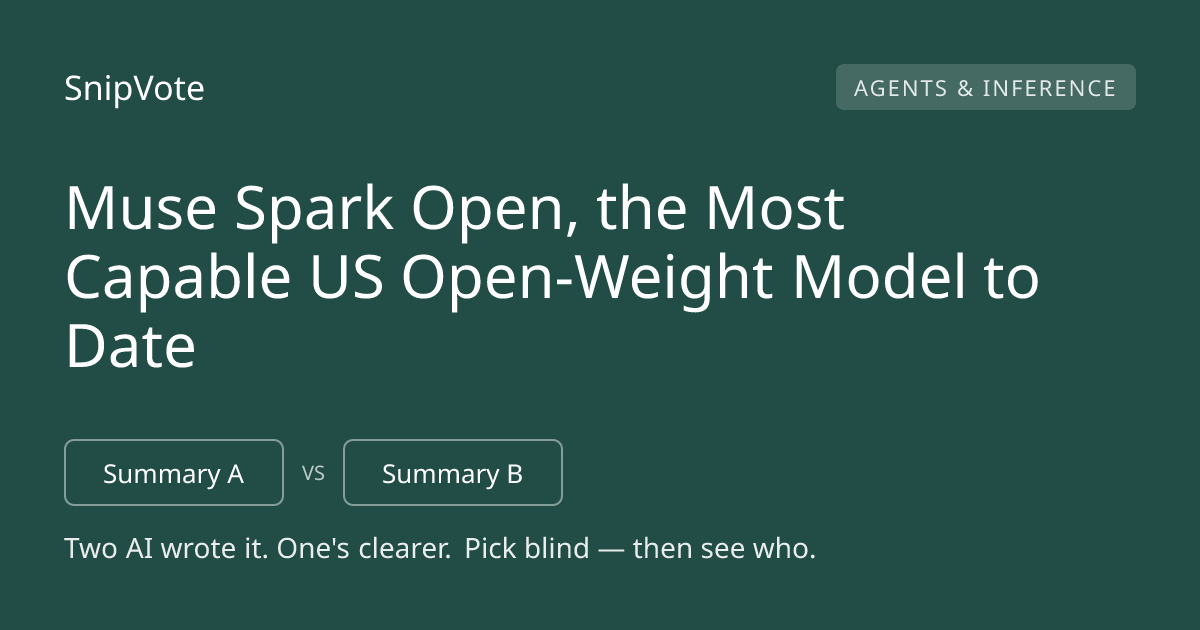 Muse Spark Open, the Most Capable US Open‑Weight Model to Date