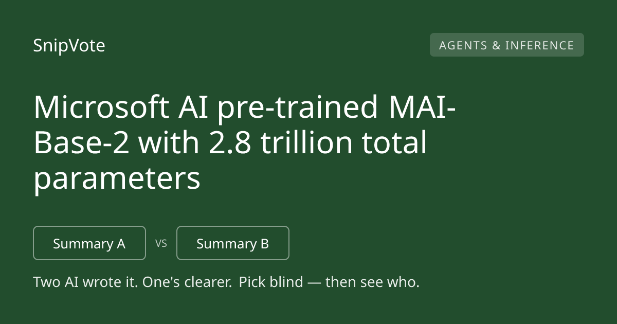 Microsoft AI pre-trained MAI-Base-2 with 2.8 trillion total parameters