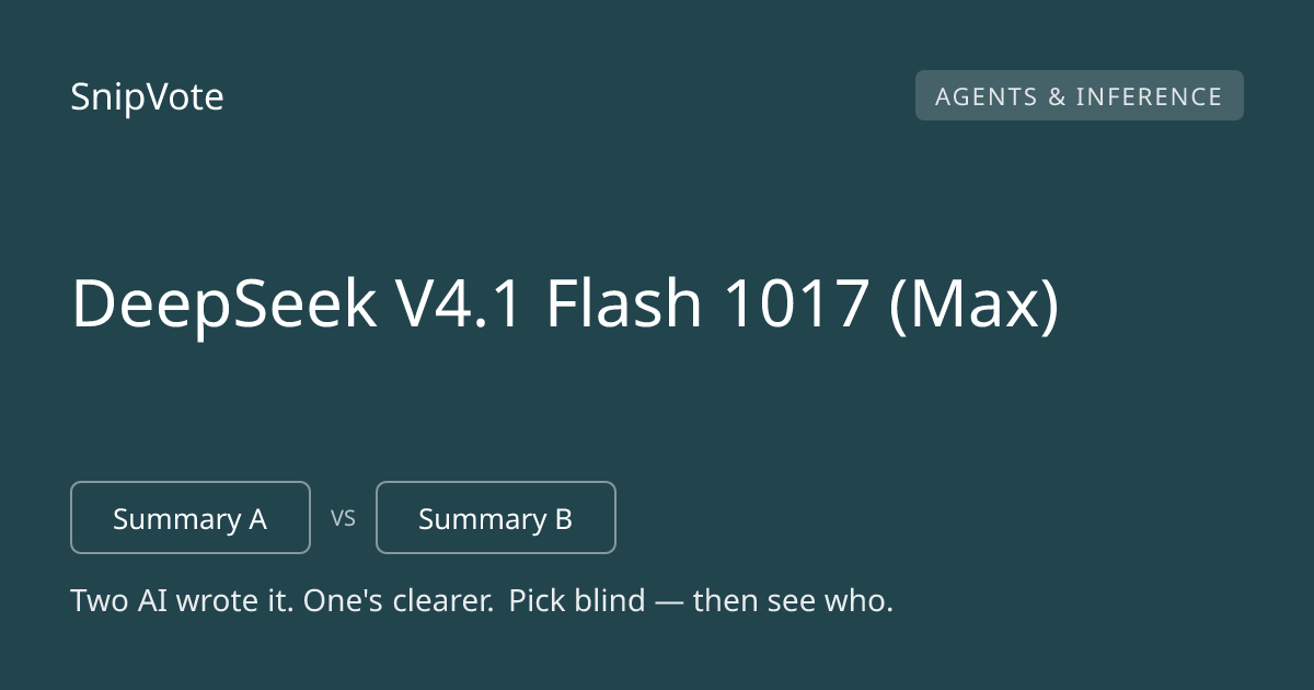 DeepSeek V4.1 Flash 1017 (Max)