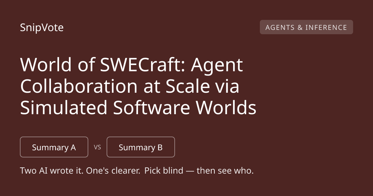 World of SWECraft: Agent Collaboration at Scale via Simulated Software Worlds