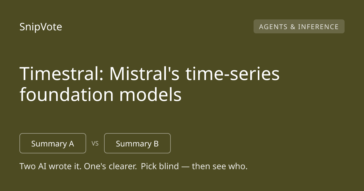 Timestral: Mistral's time-series foundation models