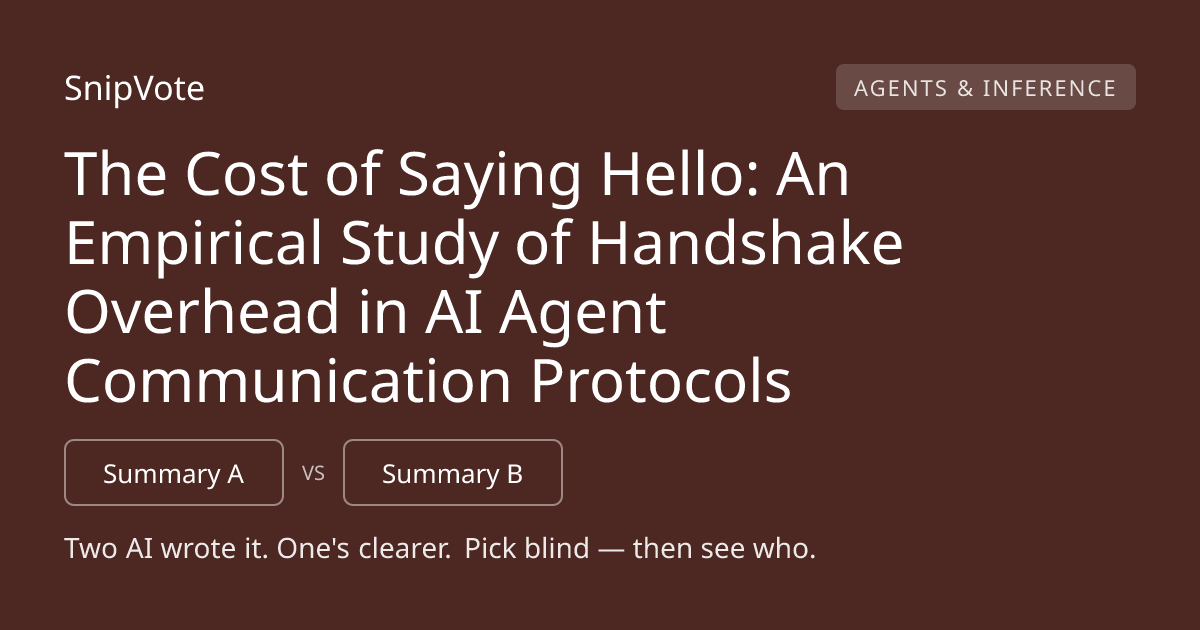 The Cost of Saying Hello: An Empirical Study of Handshake Overhead in AI Agent Communication Protocols