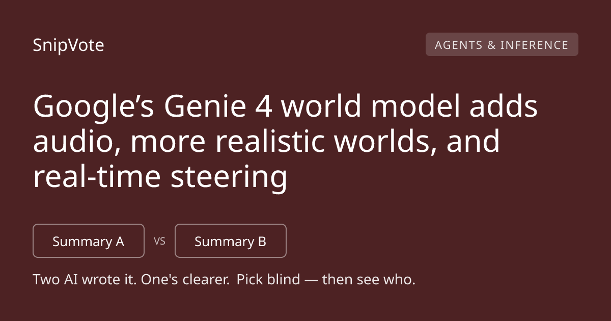 Google’s Genie 4 world model adds audio, more realistic worlds, and real-time steering
