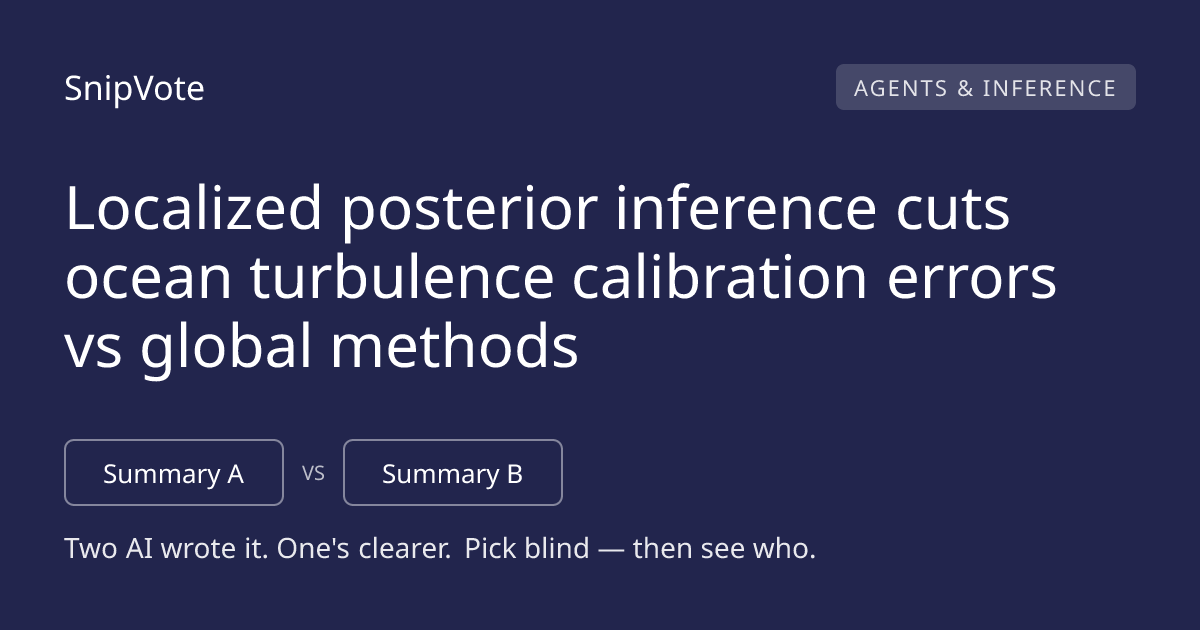 Localized posterior inference cuts ocean turbulence calibration errors vs global methods